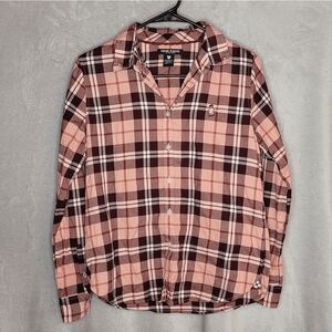 Teenie Weenie plaid button down bear embroidered shirt medium